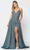 Poly USA 8692 - Sleeveless Plunging V-neck Long Gown Evening Dresses