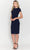 Poly USA 8774 - Short Sleeve Jewel Neck Knee-Length Dress Special Occasion Dress XS / Navy
