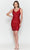 Poly USA 8806 - Sleeveless V-neck Cocktail Dress Cocktail Dresses XS / Red