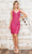 Poly USA 8810 - Multi Thin Straps Sequin Cocktail Dress Cocktail Dresses XS / Fuchsia