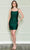 Poly USA 8918 - Ruched Embellished Short Dress Homecoming Dresses XS / Emerald