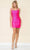 Poly USA 8918 - Ruched Embellished Short Dress Homecoming Dresses XS / Fuchsia