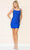 Poly USA 8918 - Ruched Embellished Short Dress Homecoming Dresses XS / Royal