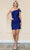 Poly USA 8934 - Strappy One Shoulder Cocktail Dress Cocktail Dresses XS / Royal