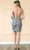 Poly USA 8950 - Sequined V-Neck Short Dress Cocktail Dresses