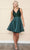 Poly USA 8954 - Sequin Bodice A-Line Homecoming Dress Cocktail Dresses XS / Emerald