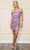 Poly USA 8968 - Sequined Corset Short Dress Cocktail Dresses XS / Lavender