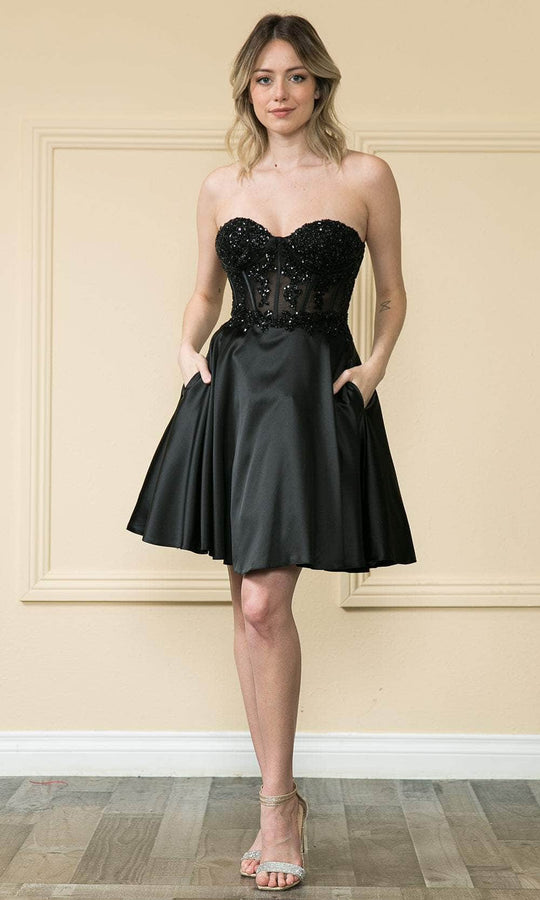 Poly USA 9084 - Beaded Corset A-Line Homecoming Dress