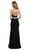 Poly USA - Two Piece Deep Halter V-neck Jersey Trumpet Dress 8128 - 1 pc Black In Size M Available CCSALE M / Black