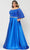 Poly USA W1008 - Off-shoulder Straight Across Neckline Long Dress Special Occasion Dress 14W / Royal