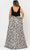 Poly USA W1012 - Sleeveless Jacquard Print Evening Gown Special Occasion Dress