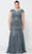 Poly USA W1042 - Off-shoulder V-neck Evening Gown Prom Dresses 14W / Teal