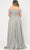 Poly USA W1060 - Iridescent Cold Shoulder Bodice Formal Dress Evening Dresses