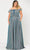Poly USA W1060 - Iridescent Cold Shoulder Bodice Formal Dress Evening Dresses