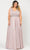 Poly USA W1082 - Sleeveless Plunging V-neck Formal Gown In Pink