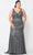 Poly USA W1086 - Metallic Trumpet Evening Gown Prom Dresses