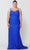 Poly USA W1090 - Beaded Lace Trumpet Evening Gown Prom Dresses 14W / Royal