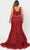 Poly USA W1092 - Glitter Mermaid Evening Gown In Red