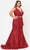 Poly USA W1092 - Glitter Mermaid Evening Gown In Red