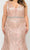 Poly USA W1092 - Glitter Mermaid Evening Gown In Pink and Gold