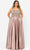 Poly USA W1094 - Sleeveless Straight Across Neck Long Gown Prom Dresses 14W / Mocha