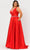 Poly USA W1108 - Deep V-Neck Mikado Evening Gown Prom Dresses