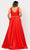 Poly USA W1108 - Deep V-Neck Mikado Evening Gown Prom Dresses