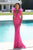 Portia and Scarlett PS1986 - Feather Ornate Paneled Prom Dress Prom Dresses 0 / Hot Pink