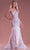 Portia and Scarlett - PS21128 Beaded Bodice Feather Mermaid Gown Evening Dresses 0 / Silver