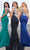 Portia and Scarlett - Ps21187 Crystal Ornate Cap Sleeve Gown Special Occasion Dress 18 / Navy