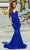Portia and Scarlett - PS21208 Strapless V-Neck Sequin Gown Prom Dresses 0 / Cobalt