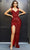 Portia and Scarlett PS21280 - Sequin V-Neck Prom Dress with Slit Special Occasion Dress 0 / Red