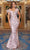 Portia and Scarlett - PS22062 Cutout Illusion Mermaid Gown Prom Dresses 0 / Pink