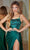 Portia and Scarlett - PS22158 Satin High-Slit Gown With Overlay Prom Dresses