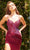 Portia and Scarlett - PS22194 Sequined V-Neck Sheath Gown Prom Dresses 0 / Deep Red