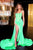 Portia and Scarlett - PS22214 Spaghetti Straps Evening Dress With Slit Prom Dresses 0 / Hot Lime