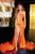 Portia and Scarlett - PS22214 Spaghetti Straps Evening Dress With Slit Prom Dresses 0 / Hot Orange