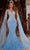 Portia and Scarlett - PS22257 Illusion Scoop Lace Embroidered Gown Prom Dresses 0 / Blue Silver