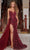 Portia and Scarlett - PS22266 Deep V-Neck Embellished Trumpet Dress Prom Dresses 0 / Burgundy