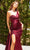 Portia and Scarlett - PS22276 One Shoulder Ruched Embellished Dress Prom Dresses 0 / Deep Red