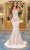 Portia and Scarlett - PS22288 Embellished Feather Fringed Gown Prom Dresses 0 / Stone Ivory