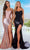 Portia and Scarlett - PS22319 Corset Bodice High Slit Sequin Gown Prom Dresses 0 / Black