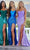 Portia and Scarlett - PS22319 Corset Bodice High Slit Sequin Gown Prom Dresses 0 / Cobalt