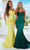 Portia and Scarlett - Ps22325 Cowl Style Illusion Cutout Gown Special Occasion Dress 18 / Emerald