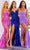 Portia and Scarlett - Ps22348 Sequined Sweetheart Gown with Slit Special Occasion Dress 22 / Cobalt