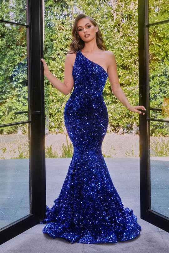 Portia and Scarlett - PS22350 One-Shoulder Sequin Mermaid Gown