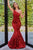 Portia and Scarlett - PS22350 One-Shoulder Sequin Mermaid Gown Prom Dresses 0 / Red