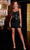 Portia and Scarlett PS22414 - Jeweled Drape Sheath Cocktail Dress Special Occasion Dress 0 / Black