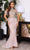 Portia and Scarlett - PS22418C Embellished High Neck Trumpet Gown Prom Dresses 0 / Silver Nude