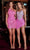 Portia and Scarlett PS22484C - Overlaid Neck Cocktail Dress Special Occasion Dress 0 / Hot-Pink